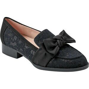 〽️Women's Black Lace Bandolino Lindio Loafer Comfort Dressy Slip On Shoes